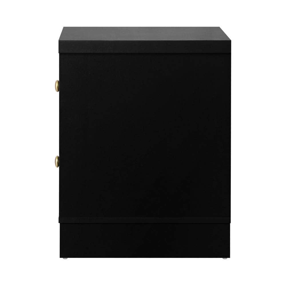 2X Bedside Tables Hamptons Furniture Black