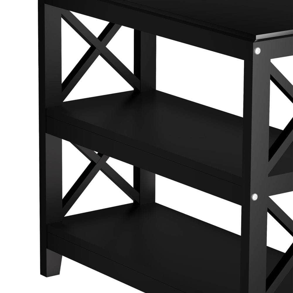 3-Tier Console Table X-Design Wooden Black