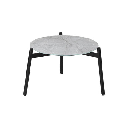 3PC Outdoor Patio Furniture Set 50CM Round Grey Marble Table