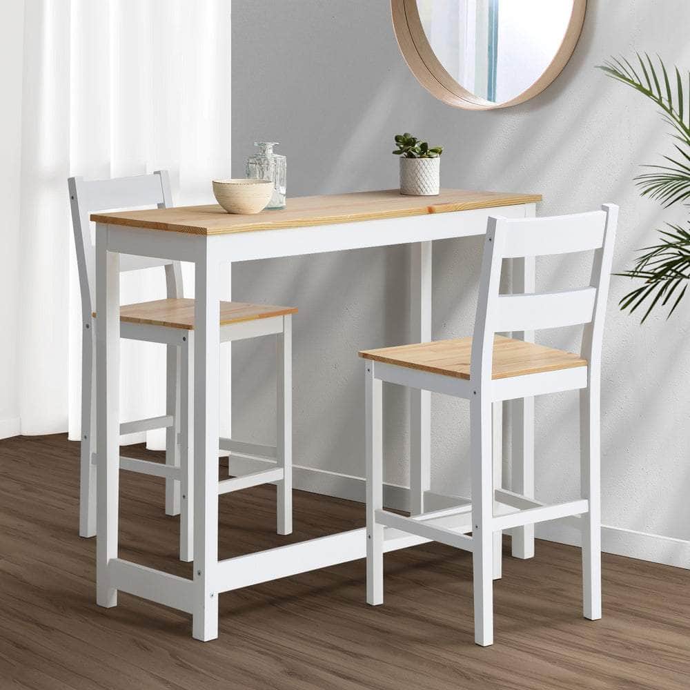 3PCS Bar Set Cafe Table&2 Stools
