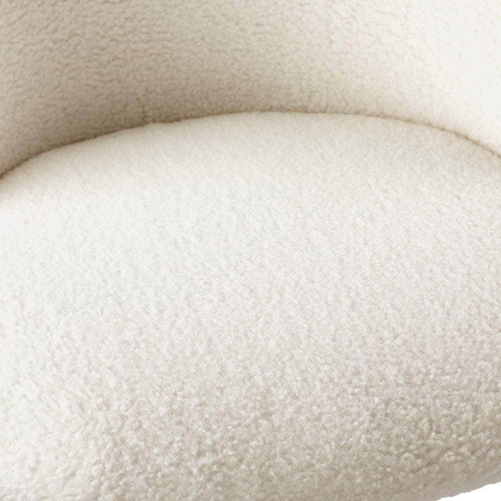 4x Dining Chairs Kitchen Upholstered Sherpa White