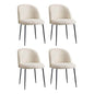 4x Dining Chairs Kitchen Upholstered Sherpa White