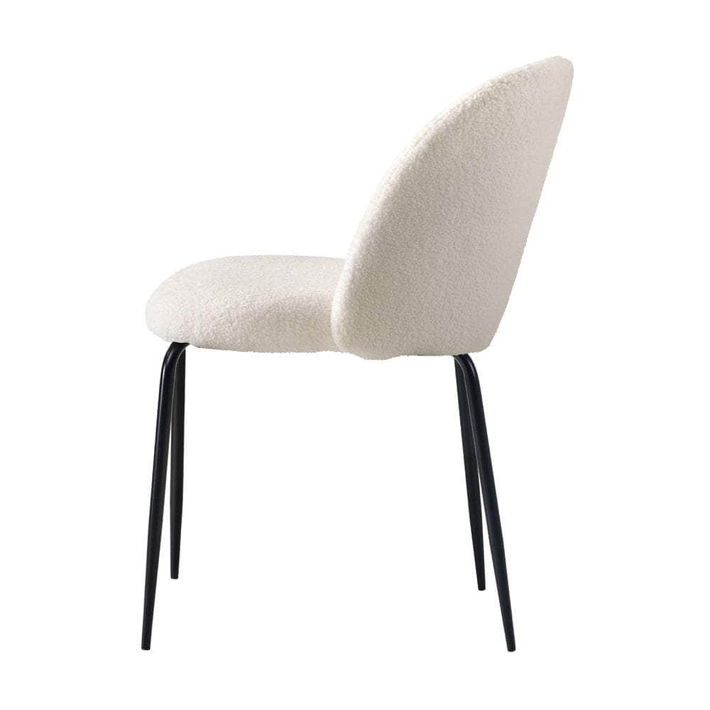 4x Dining Chairs Kitchen Upholstered Sherpa White