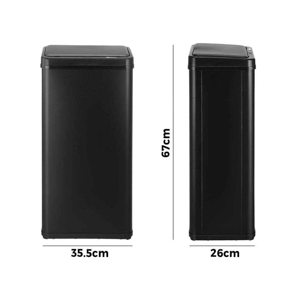 50L Motion Sensor Bin Automatic Rubbish Trash Can Black