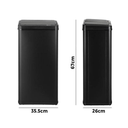 50L Motion Sensor Bin Automatic Rubbish Trash Can Black