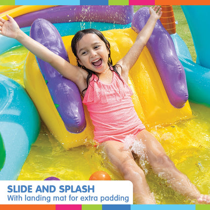 Dinoland Play Centre Inflatable Kids Pool with Slide