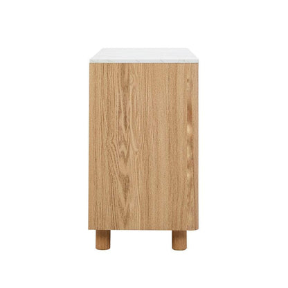 6 Chest of Drawers Dresser  Marble Top Natural