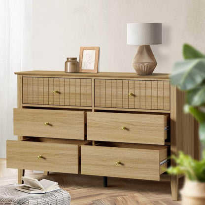 6 Chest of Drawers Dresser Tallboy Natural