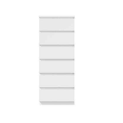 6 Chest of Drawers Lowboy Handle-Free White