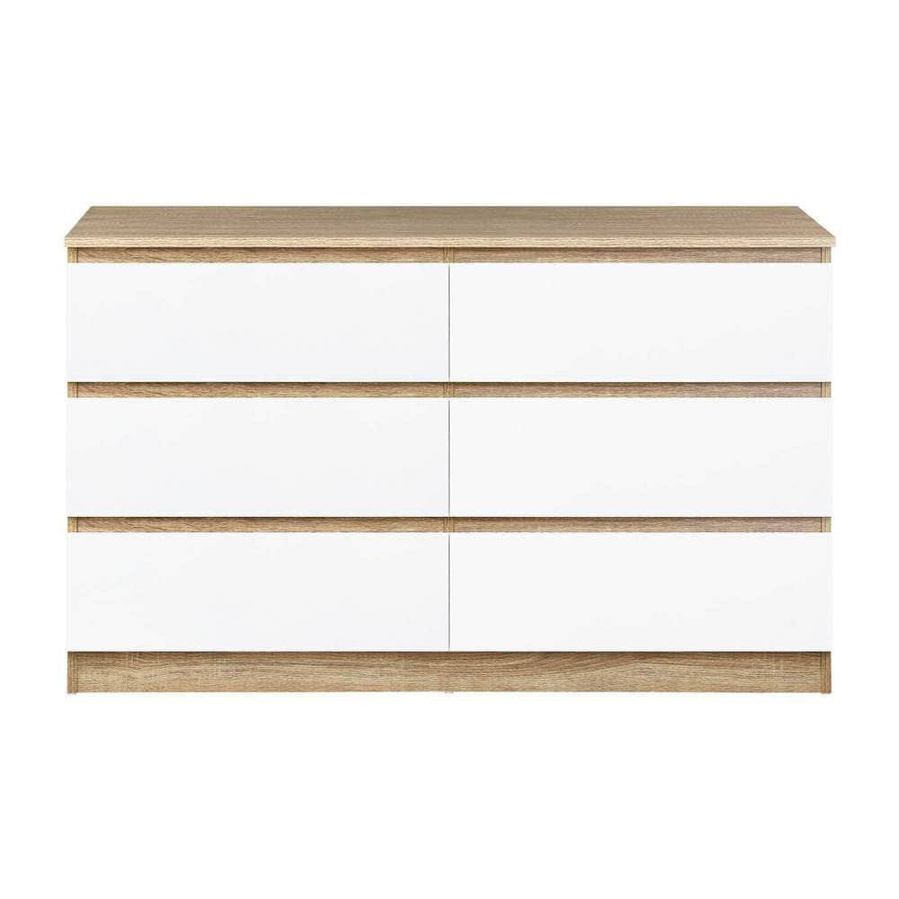 6 Chest of Drawers Tallboy Cabinet Dresser Table Wooden White Furniture