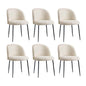 6x Dining Chairs Kitchen Upholstered Sherpa White