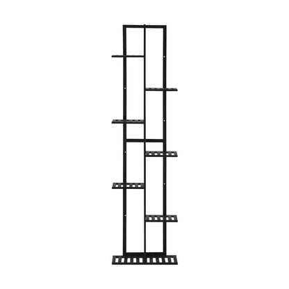 7 Tiers Bamboo Plant Stand Staged Black