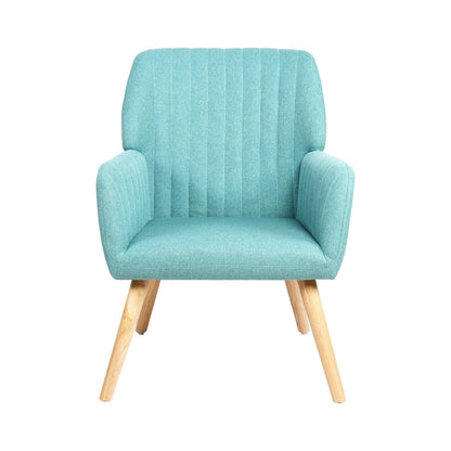 2x Armchair Lounge Sofa Chair Fabric Blue