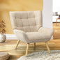 Armchair Accent Chairs Sofa Lounge Fabric Upholstered Tub Chair Beige