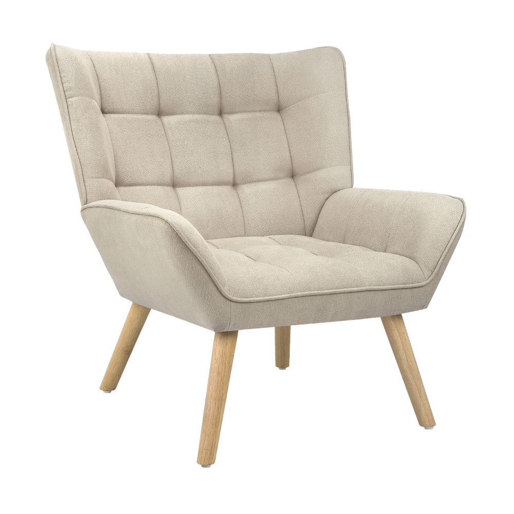 4x Armchair Sofa Lounge Sherpa Upholstered Tub White