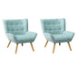 2x Armchair Sofa Lounge Fabric Upholstered Tub Blue