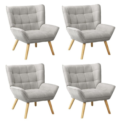 4x Armchair Sofa Lounge Fabric Upholstered Tub Grey