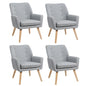 4x Armchair Lounge Chair Linen Tub Chairs Sofa Grey