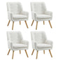 4x Armchair Lounge Chair Sherpa Tub Chairs Sofa White