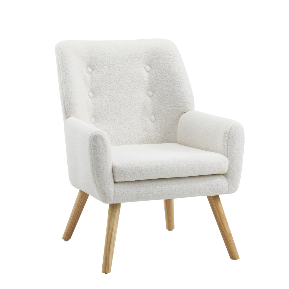 4x Armchair Lounge Chair Sherpa Tub Chairs Sofa White