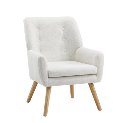 4x Armchair Lounge Chair Sherpa Tub Chairs Sofa White