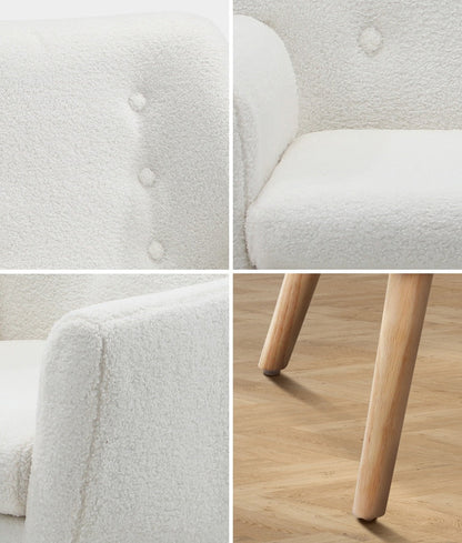 4x Armchair Lounge Chair Sherpa Tub Chairs Sofa White