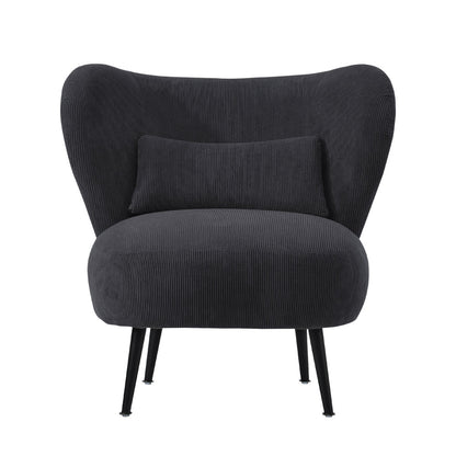 Lounge Chair with Lumbar Pillow Wingback Boucle/Velvet