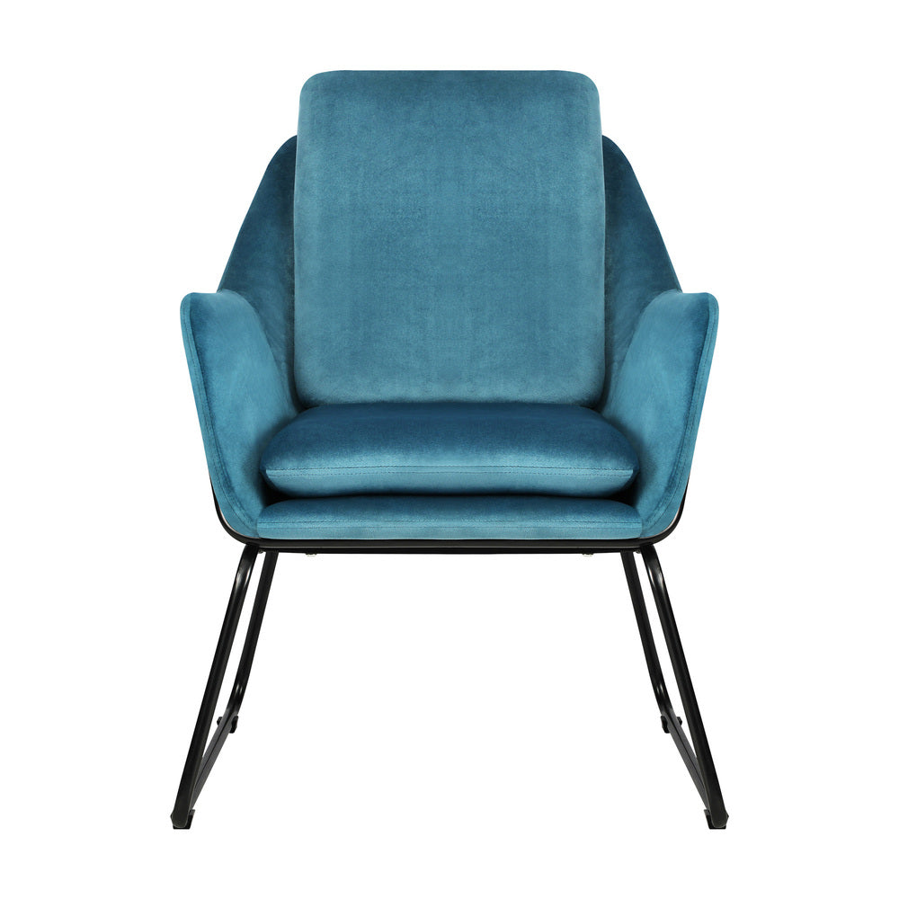 Armchair Velvet Accent Chairs Tub Chair Sofa Lounge Upholstered Blue