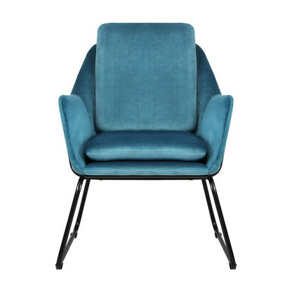 Armchair Velvet Accent Chairs Tub Chair Sofa Lounge Upholstered Blue