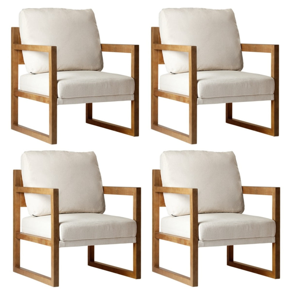 4x Armchair Lounge Sofa Chair Fabric Tub Couches