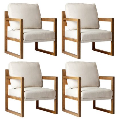 4x Armchair Lounge Sofa Chair Fabric Tub Couches