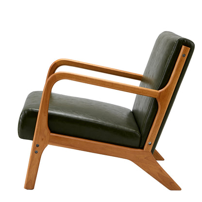 Armchair Lounge Chair Couches Sofa Wood PU Green