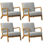 4X Armchair Lounge Chair Couches Sofa Wood Light Grey