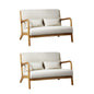 2X Armchair Lounge Chair Wood Light Beige