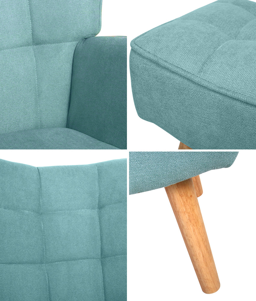 Armchair Lounge Chair Ottoman Accent Armchairs Fabric Sofa Chairs Blue