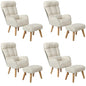 4x 360 Swivel Recliner Armchair Lounge with Stool Beige