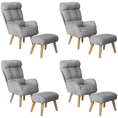 4x 360 Swivel Recliner Armchair Lounge with Stool Grey