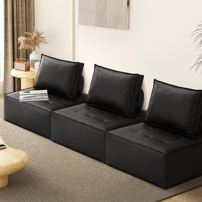 Pu Leather Sofa Couch Black