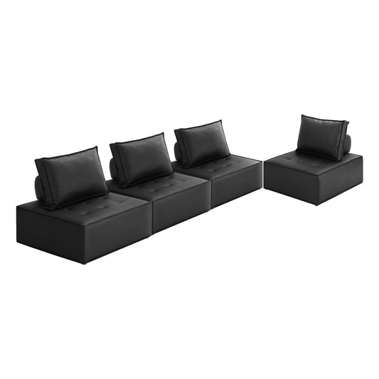 Pu Leather Sofa Couch Black