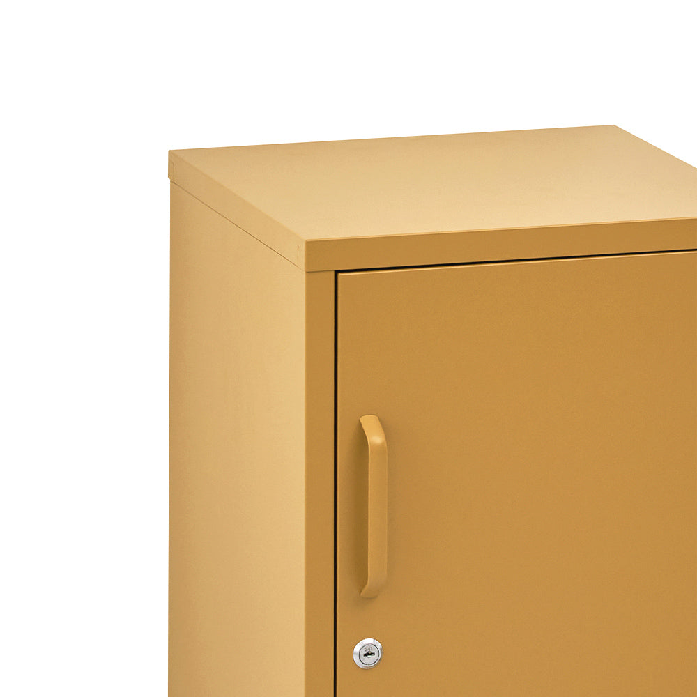 Bold Yellow Metal Bedside Table