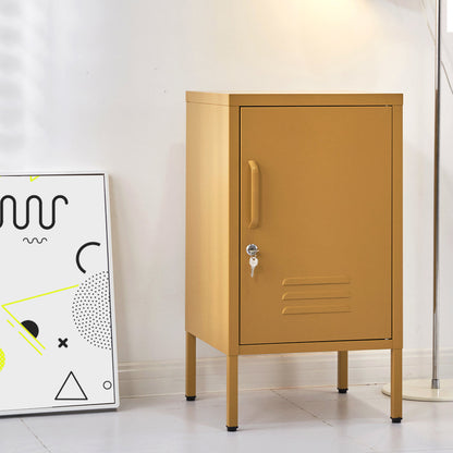 Bold Yellow Metal Bedside Table