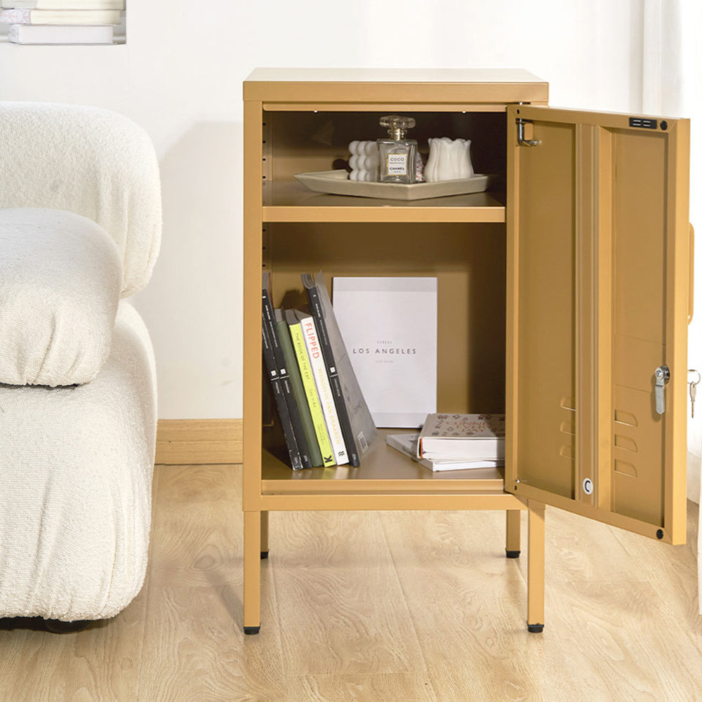 Bold Yellow Metal Bedside Table