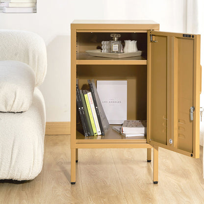 Bold Yellow Metal Bedside Table