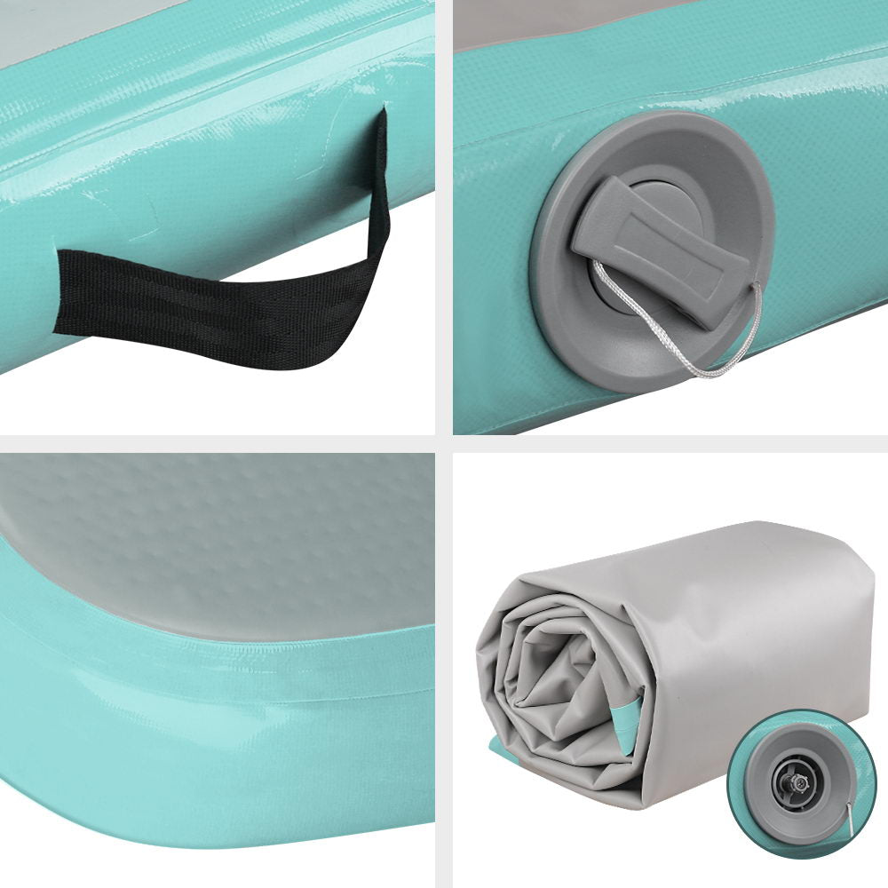 3M X 1M Air Track Mat Gymnastic Tumbling Mint Green And Grey