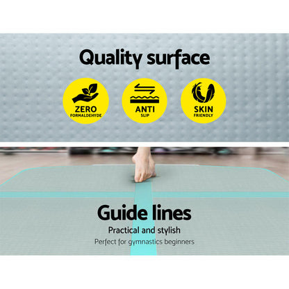 Gofun 3X1M Inflatable Air Track Mat With Pump Tumbling Gymnastics Green