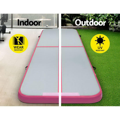 3M X 1M Air Track Mat Gymnastic Tumbling Pink And Grey