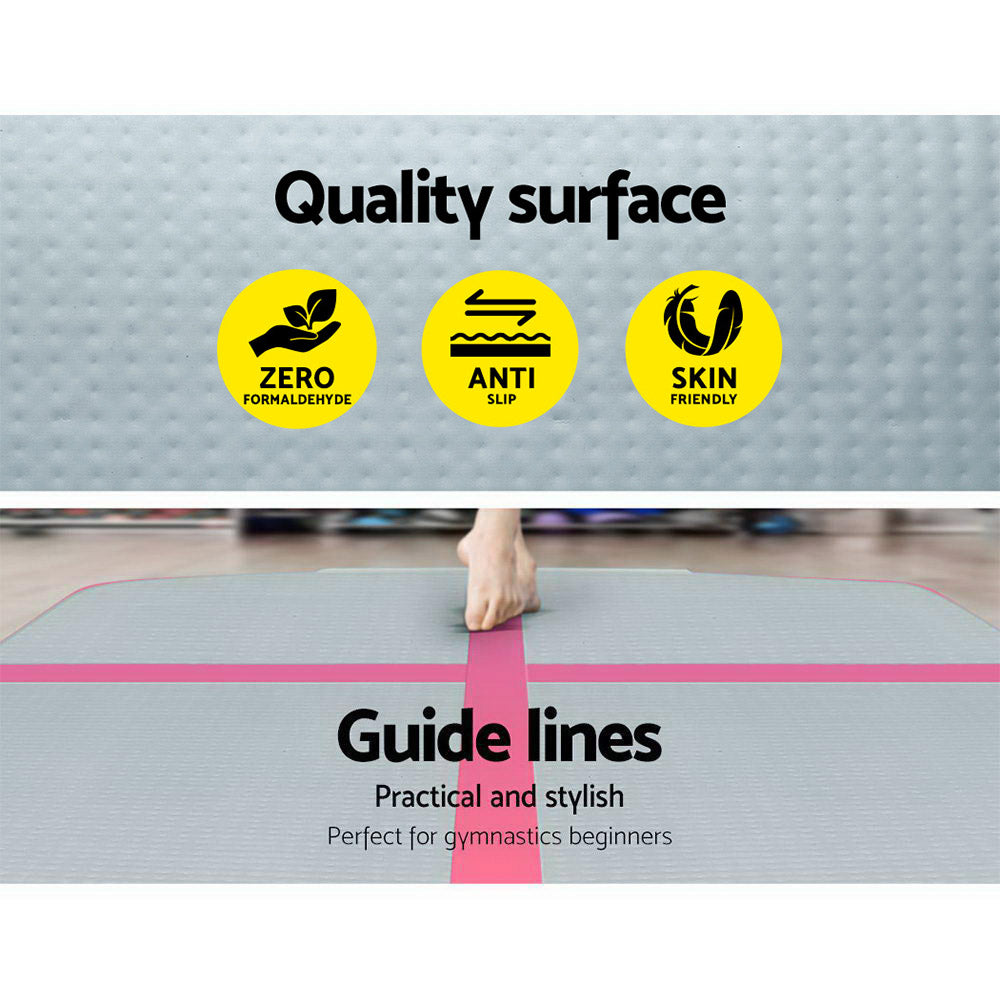Gofun 3X1M Inflatable Air Track Mat With Pump Tumbling Gymnastics Pink