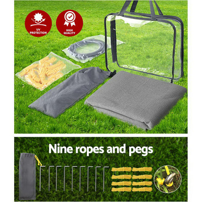 Caravan Privacy Screen 4X1.95M End Wall Side Sun Shade, Grey