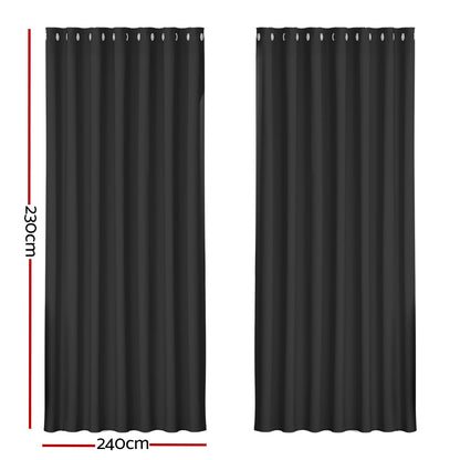 2X Blockout Curtains Blackout Window Curtain Eyelet 240x230cm
