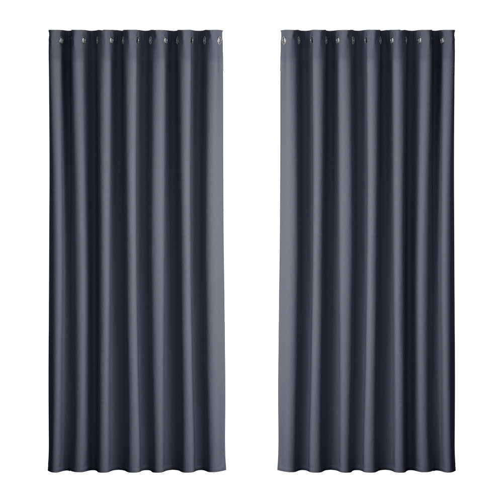 2X Blockout Curtains Blackout Window Curtain Eyelet 240x230cm